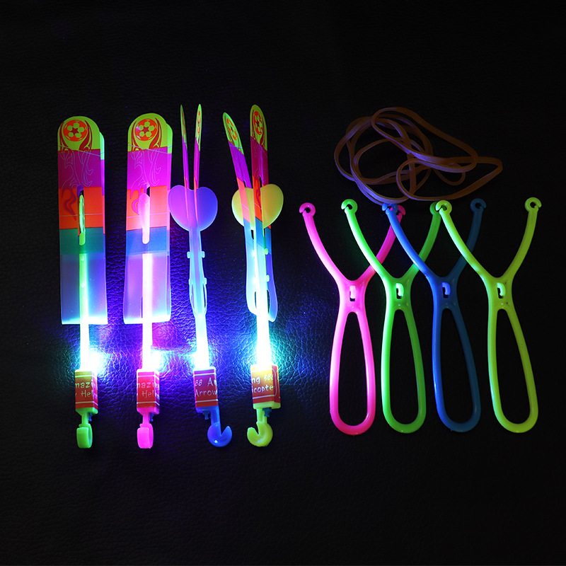 Stall Night Market Light-Emitting Toys Sky Dancers Children's Outdoor Flashing Lights Slingshot Flying Sword Catapult Flying Rocket