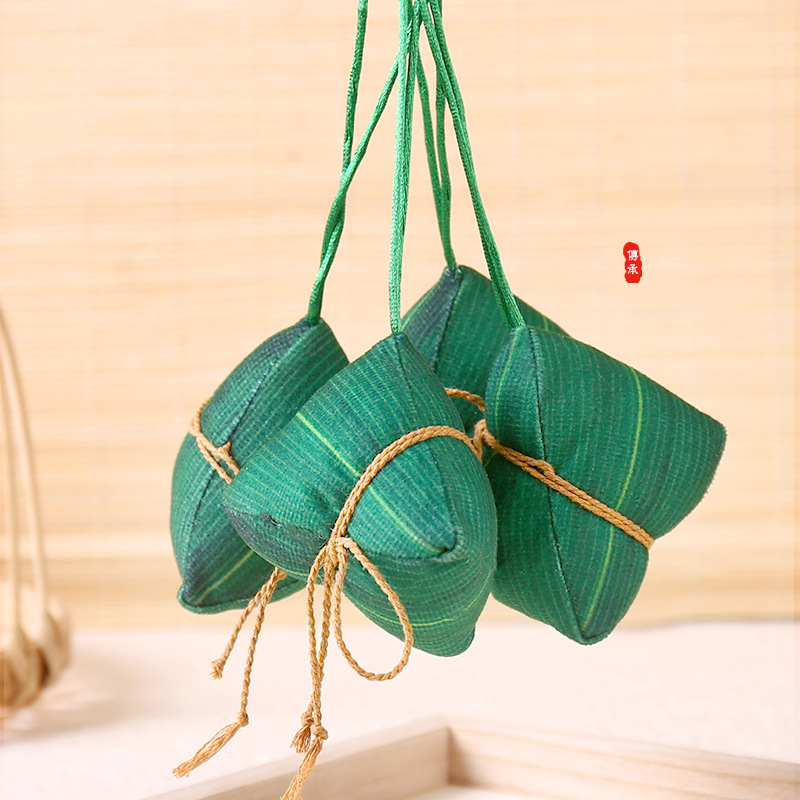 New Short Plush Argy Wormwood Triangle Zongzi Sachet Ethnic Style Dragon Boat Festival Gift Customization Sachet Sachet Sachet Pendant