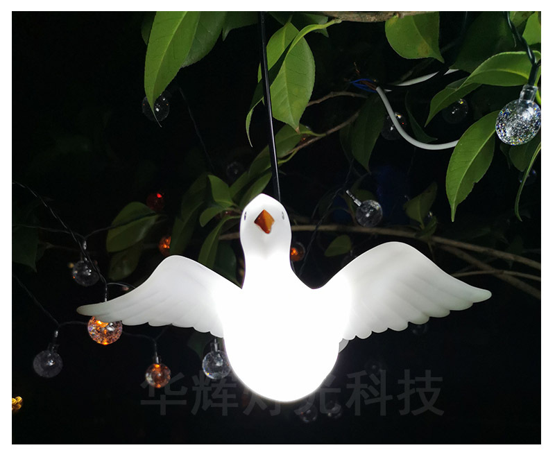 户外防水led仿真鸽子景观灯发光小鸟造型灯室外树上装饰氛围灯