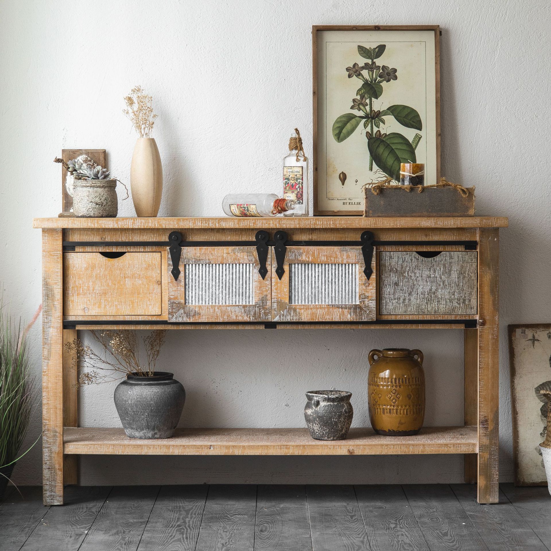 复古做旧实木置物桌 做旧收纳储物柜抽屉式卧室大厅原木色供桌