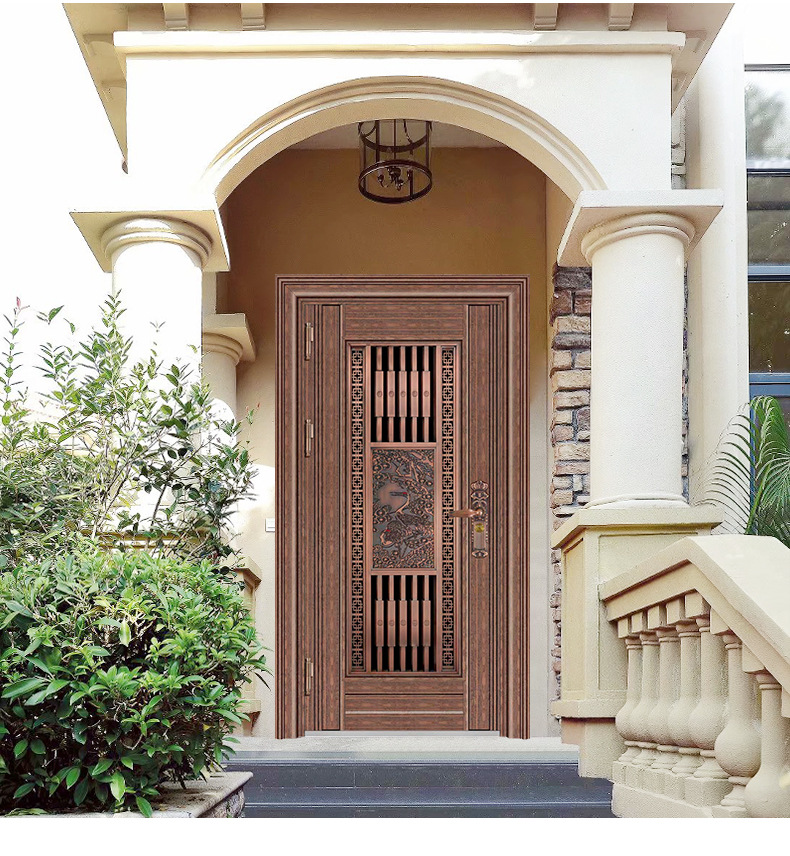 别墅门防火防盗门 不锈钢中式单门钢进户门 房间卧室平开门定制