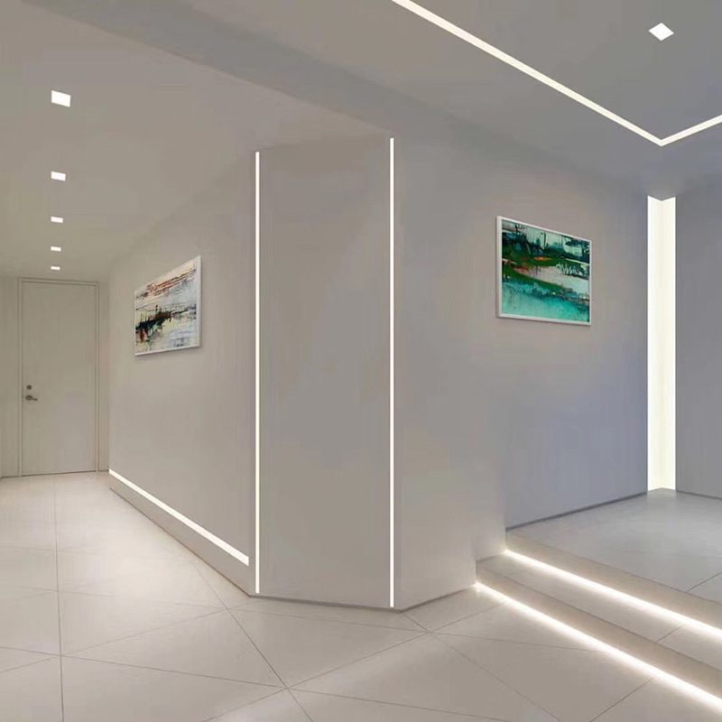 led铝合金灯槽u型嵌入式线条灯橱柜灯玄关灯带客厅吊顶灯槽工程灯