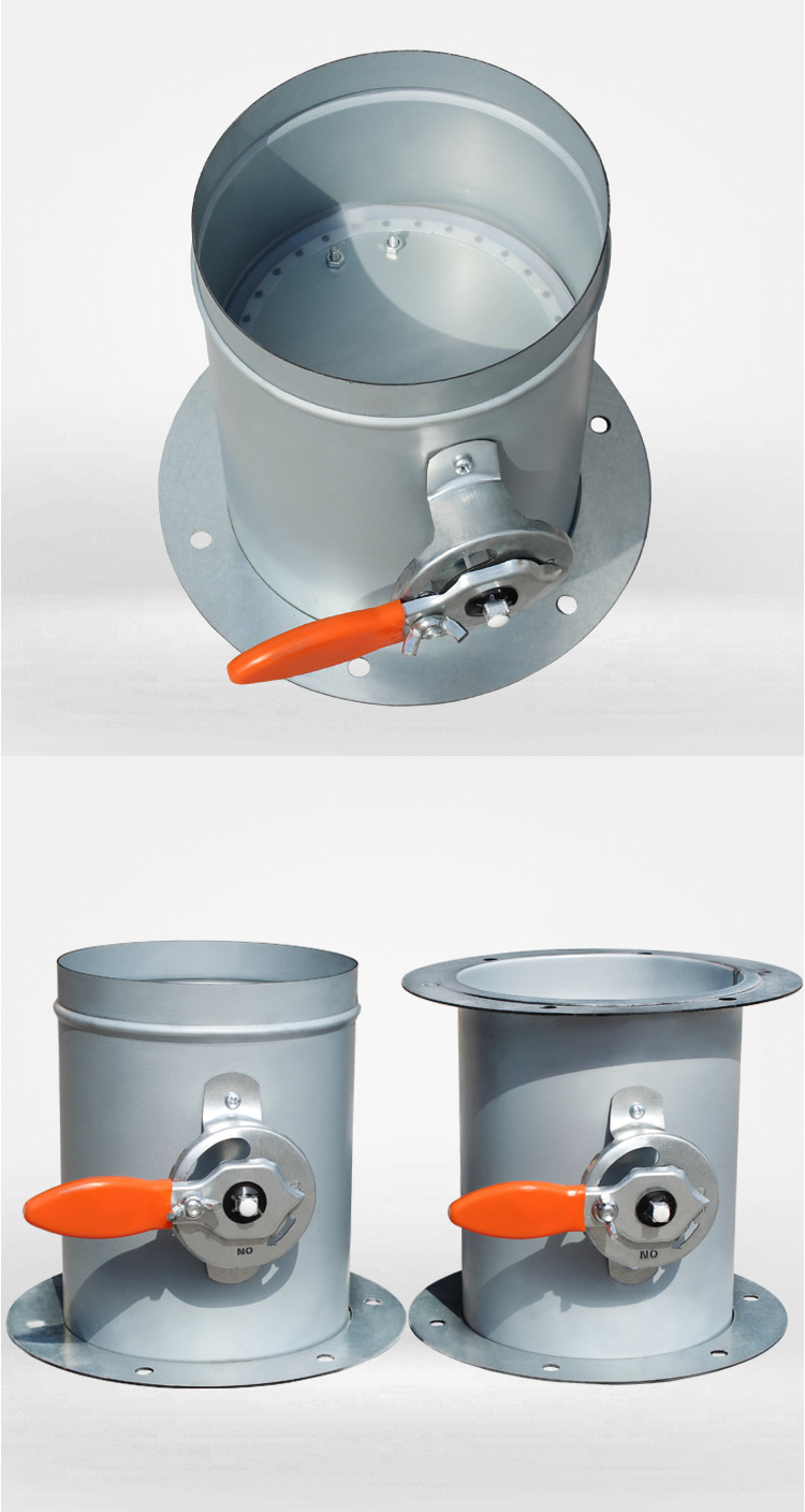 镀锌单法兰手动风阀密闭阀手动风量调节阀圆形方形任意尺寸可定制-阿