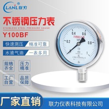 Y100BF不锈钢压力表 透明树脂面罩液压气压真空压力表 采购批发
