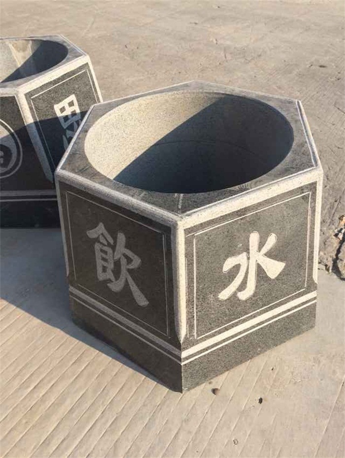 大理石打造井圈井口 六角四角井圈 复古石井圈 家用石井口