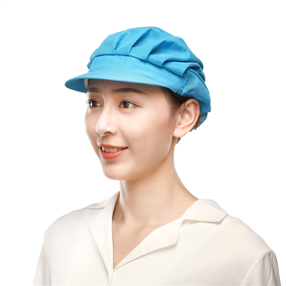 工厂车间工作帽防尘透气防掉发女工帽食品厂厨房餐厅帽子韩版