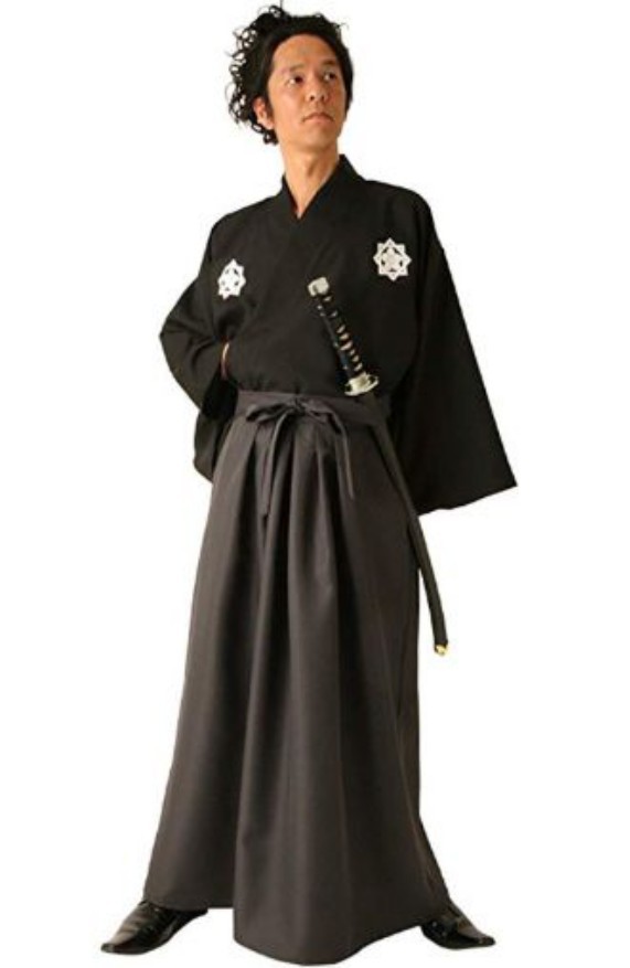 外贸武士道改良剑道服宽松连体裤 和服袴休闲阔腿裤连