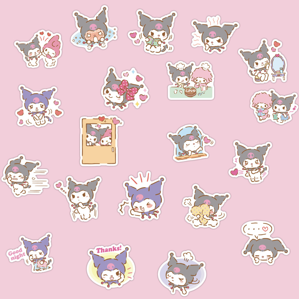 40张库洛米贴纸 可爱卡通动漫手账素材 行李箱手机壳盐系手帐贴纸