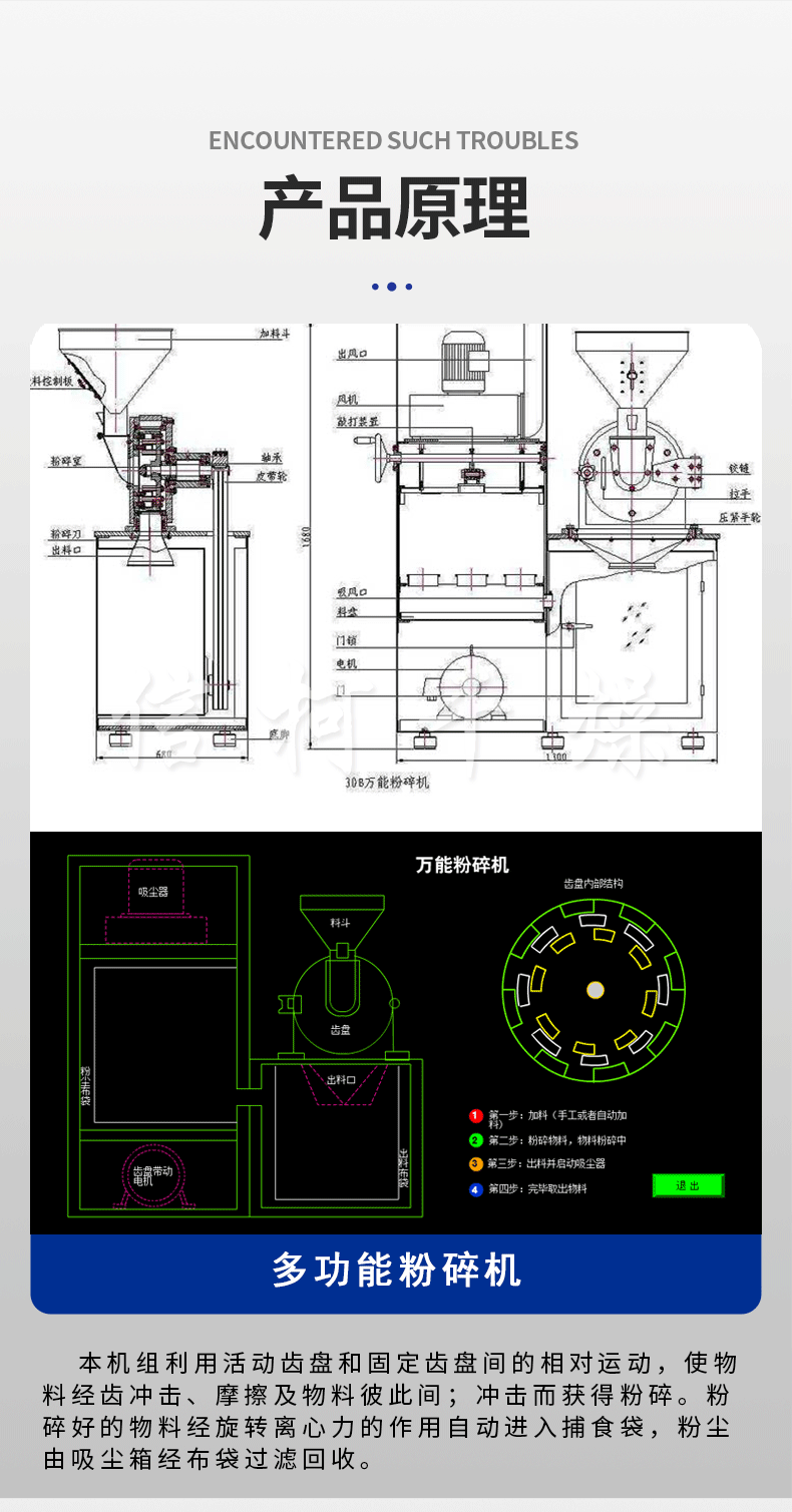 食品粉碎机小型中药材粉碎机高粱专用粉碎机厂家生产支持定制