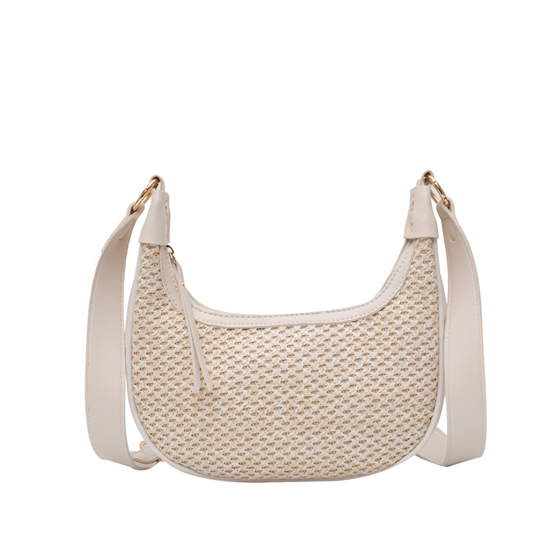 New Small Bag Women's 2020 Summer New Korean Style Shoulder Bag Online Influencer Fashion Broadband Straw Woven Underarm Bag