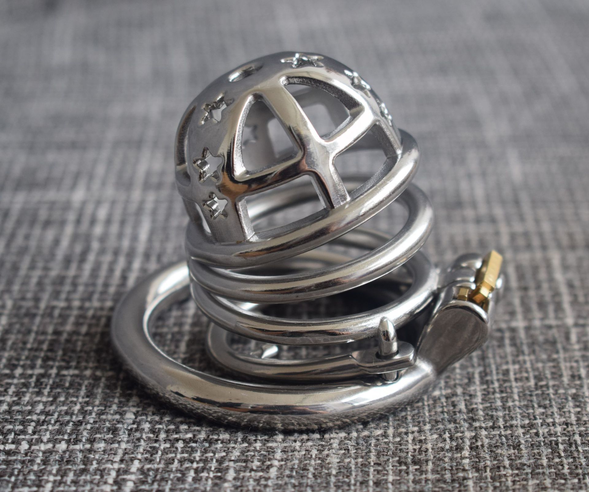 frrk不锈钢圆环三层带防脱环贞操锁小星星防出轨装置情趣成人用品