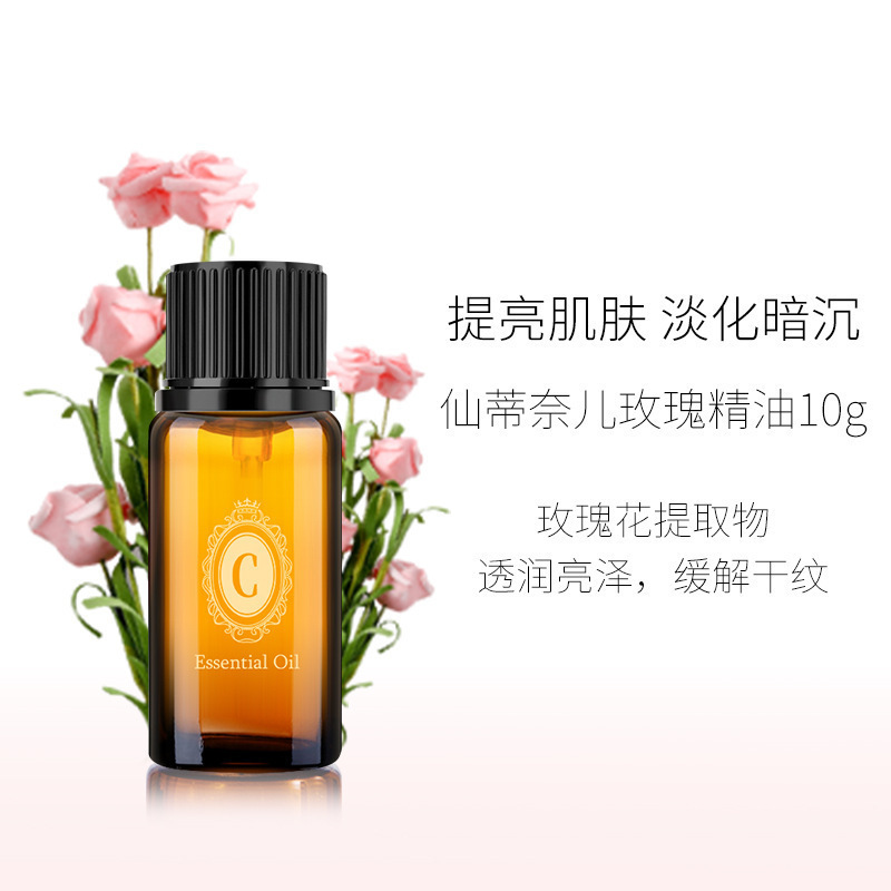 仙蒂奈儿玫瑰薰衣草艾叶精油按摩提亮肤色收缩毛孔护理生姜精油瓶
