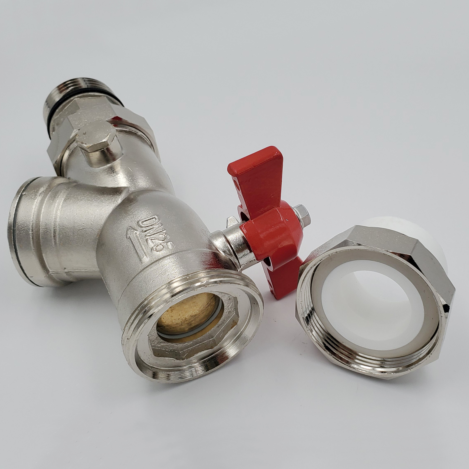 ppr过滤套阀 地暖分水器球阀 双头活接 进回水阀门 长柄碟柄