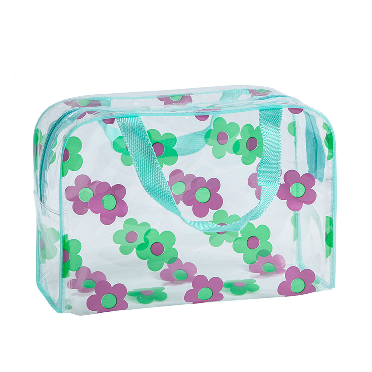 Transparent PVC Personal Hygiene Bag Fashion Printing Cosmetic Bag Waterproof Portable Large Capacity Travel Toiletry Bag Factory Wholesale