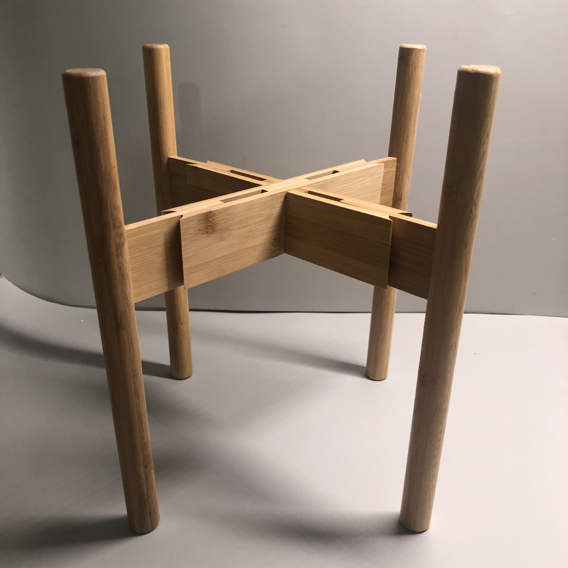 竹客厅简约十字花盆架竹伸缩花架木质花架竹制花架花盆架厂家批发