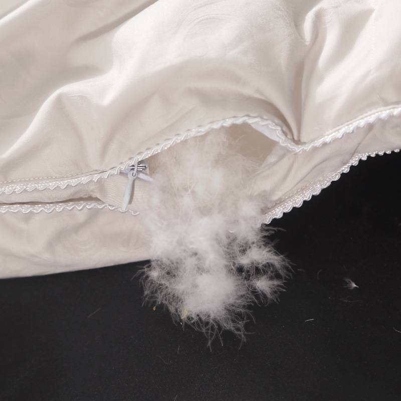 厂家直销纯白鹅绒被芯棉提花双层立体羽绒被子宾馆酒店1.51.8床