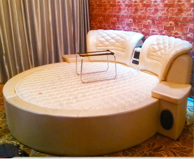 影院主题特色情趣大圆床多功能电动合欢水床酒店宾馆直销异形床垫