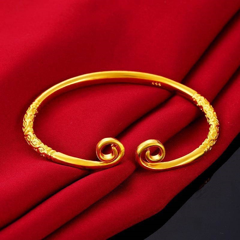 越南沙金倒模紧箍咒手镯 欧币金仿黄金开口镯子 紧箍咒手镯男女