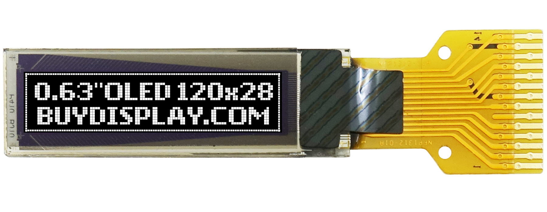 白色0.63寸oled显示屏/显示模块/120x28点阵/串口/ssd1312控制器