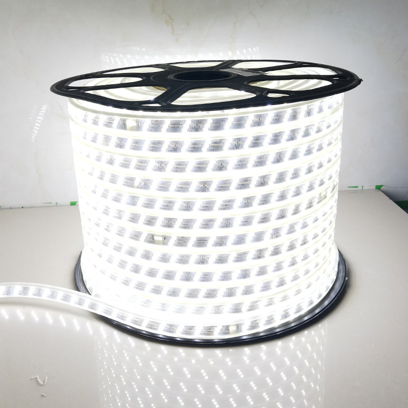 led灯带低压24v户外防水36v三色变色七彩跑马工地照明灯带条100米