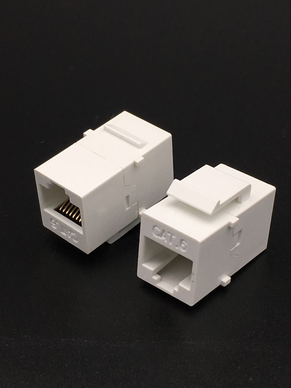 utp超六类直通模块cat6,rj45对接网络面板转接头网线对接头