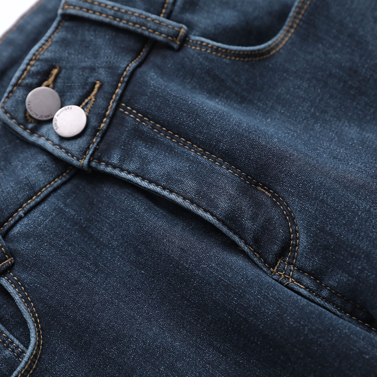 011820高腰老爹裤加绒豹纹贴标牛仔裤女冬款显瘦宽松直筒哈伦裤