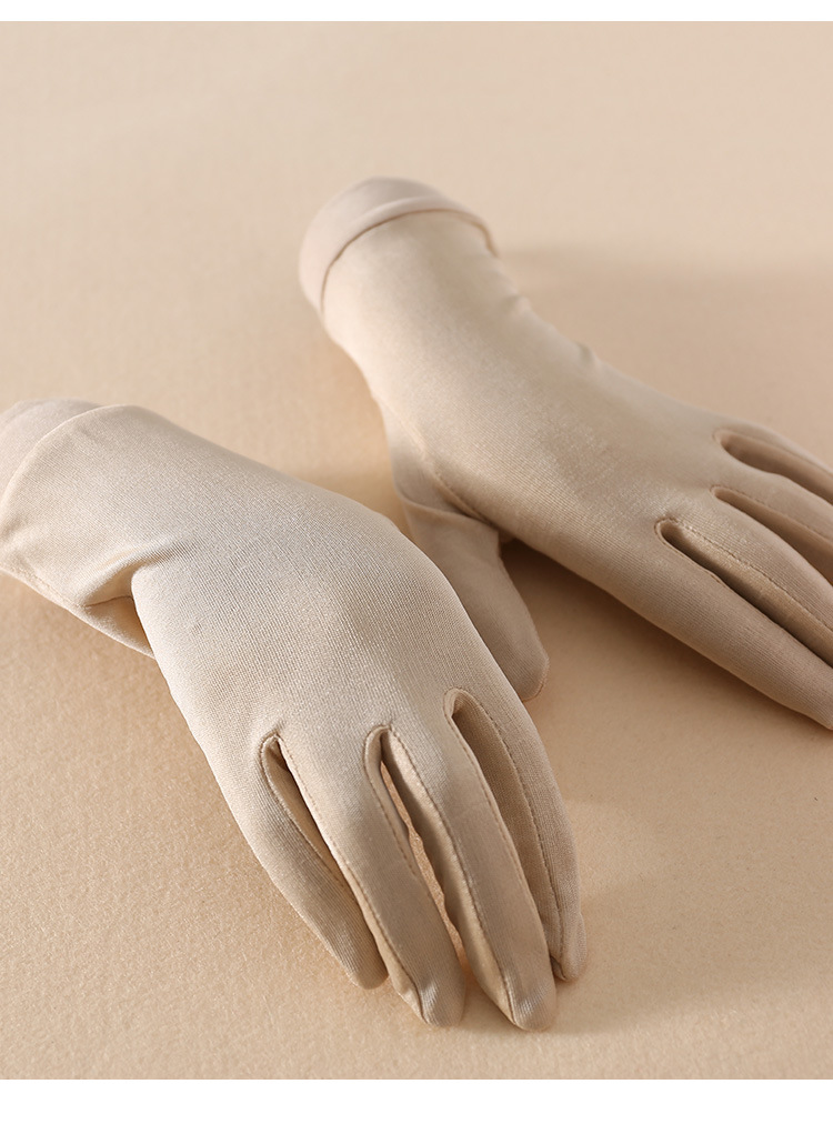 2022新款桑蚕丝手套 睡眠保湿防晒礼仪真丝五指手套批发代发