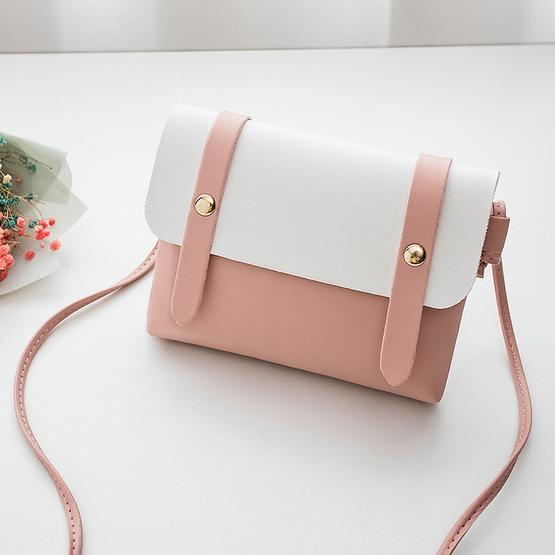 Small Fresh Contrast Color Small Square Bag Shoulder Bag Fashion All-Match Student Phone Bag Crossbody Bag Female One Piece Dropshipping