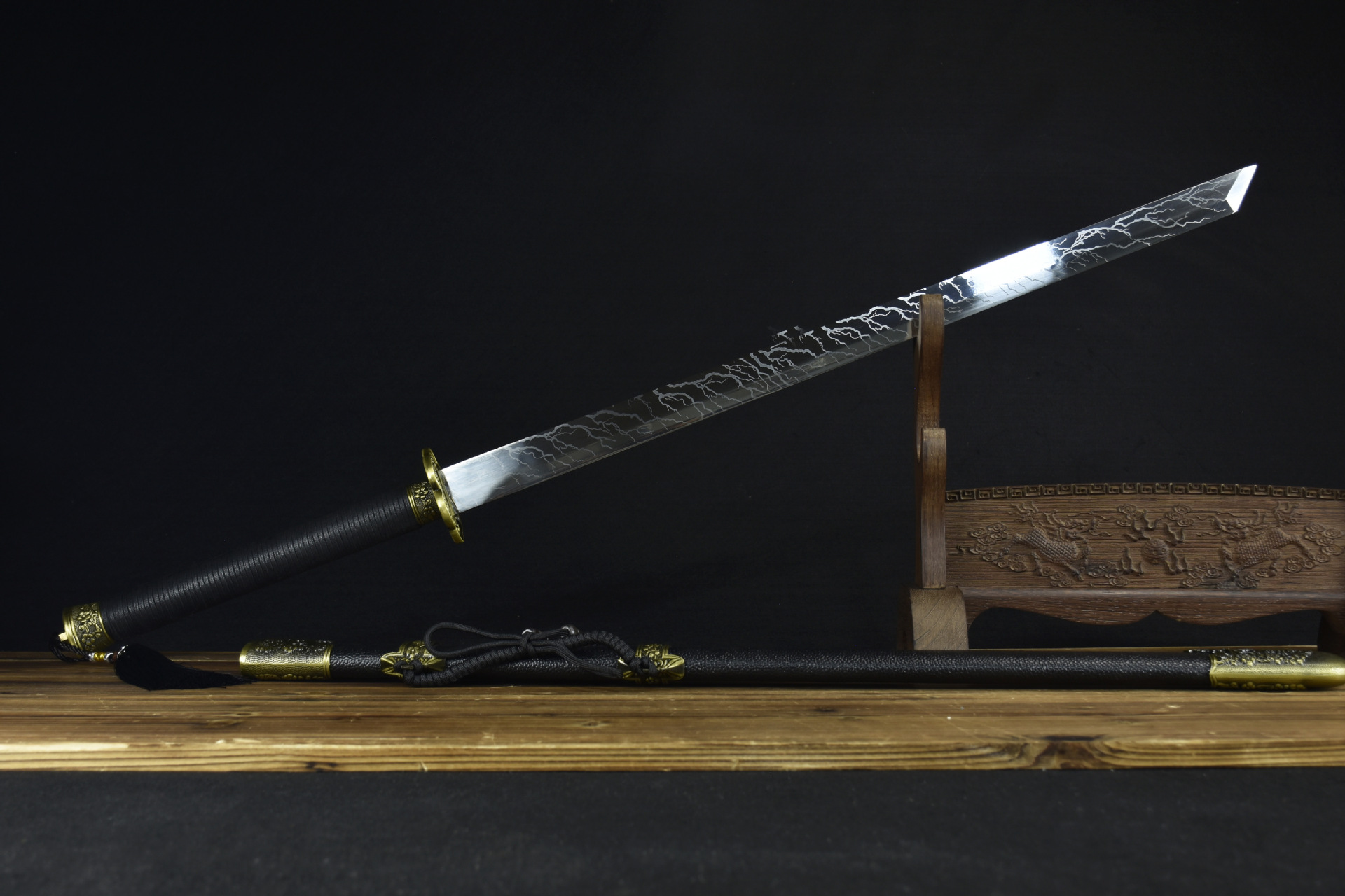 龙泉市刀剑不锈钢一体唐横刀防身收藏影视宝剑摆件硬剑兵器未开刃