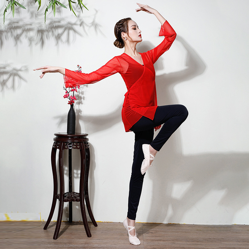 古典舞练功服女成人形体舞蹈服装练功服套装民族舞身韵舞蹈纱衣