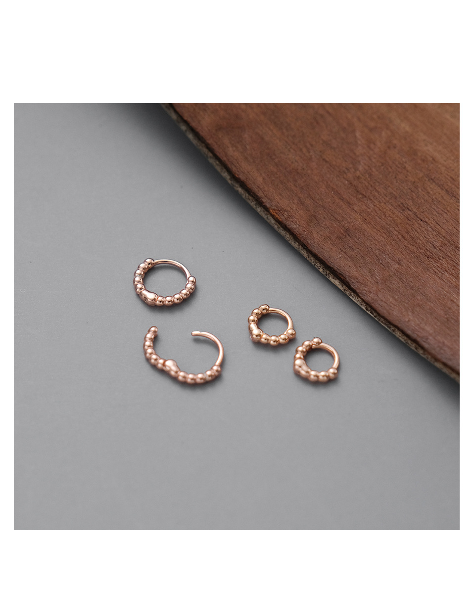 耳骨钉男女韩国s925纯银耳环 ins冷淡风银耳圈圆形耳扣热销耳饰