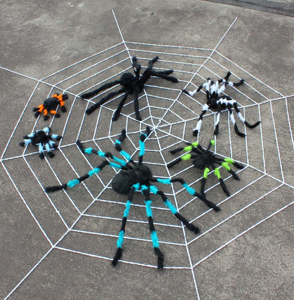 万圣节装饰道具蜘蛛网鬼屋恐怖蜘蛛丝蜘蛛棉密室逃脱蜘蛛玩具仿真