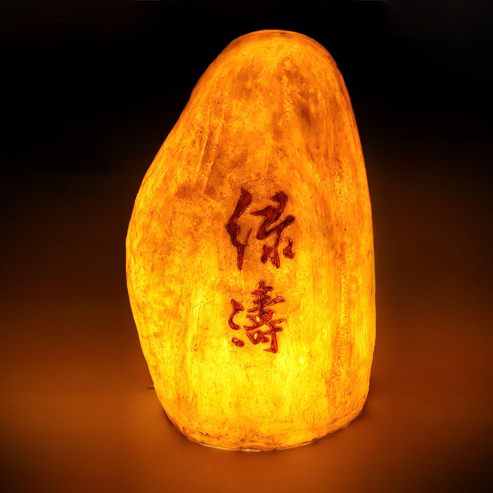 园林产品 非标定制 可刻字石头 非标定制字发光石头 树脂石头灯