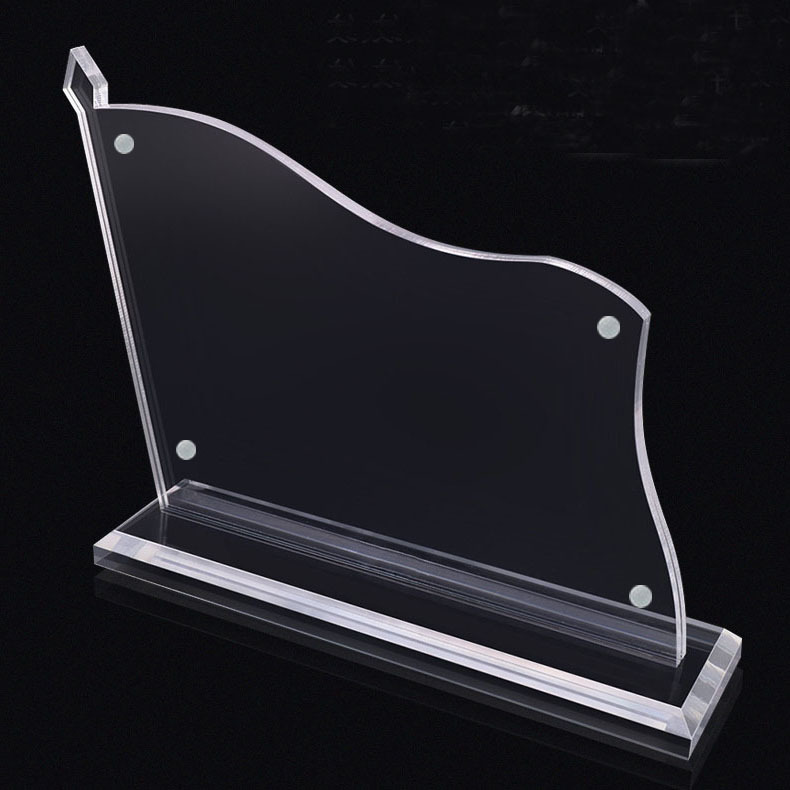 定制示范岗先锋岗异形亚克力桌牌桌面水晶双面透明台卡台牌展示牌