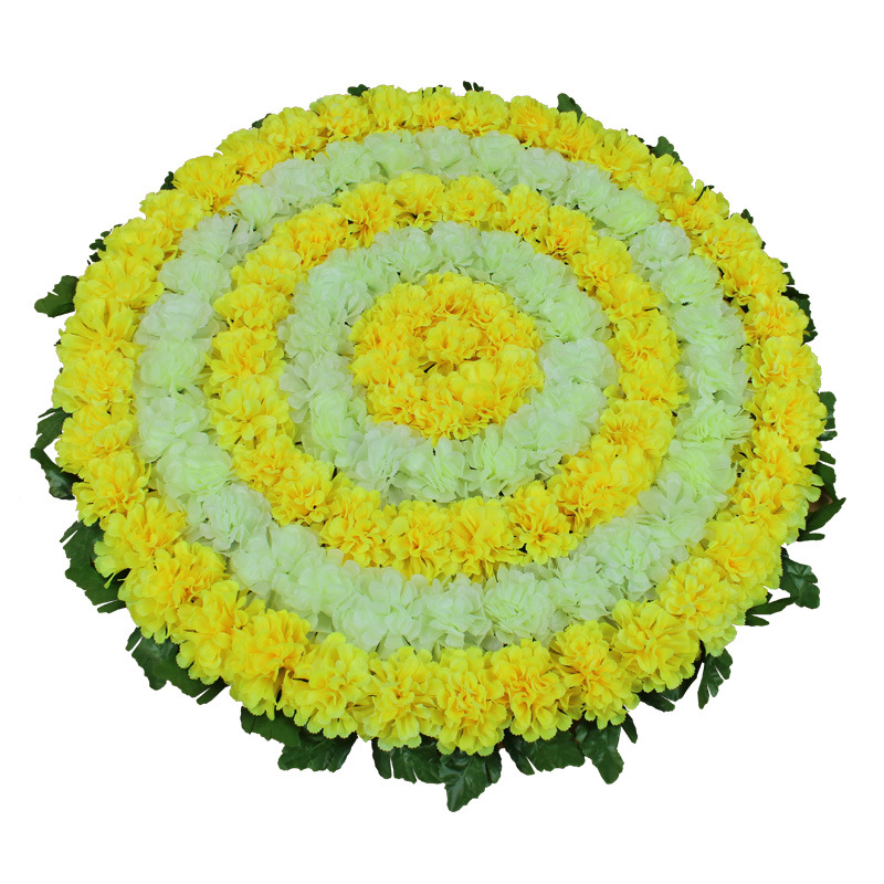 绢花清明花仿真菊花大花圈扫墓花祭祀殡仪馆装饰花厂家批发便宜花