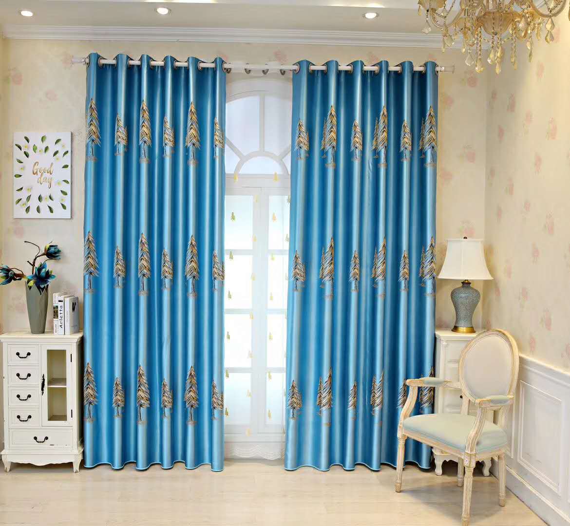 厂家直销新款蚕丝锦缎窗帘客厅卧室现代遮光窗帘成品定制批发零剪