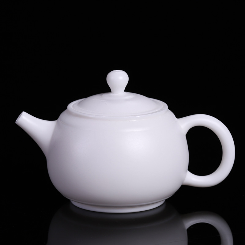 羊脂玉西施壶泡茶壶德化中国白高白瓷亚光素烧茶壶纯手工单壶