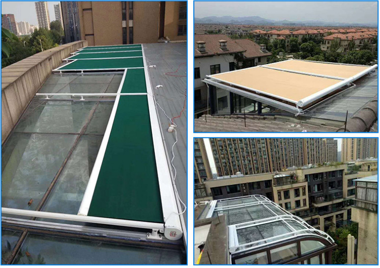 厂家直销户外电动推拉棚豪华伸缩遮阳篷别墅玻璃阳光房雨棚天幕帘