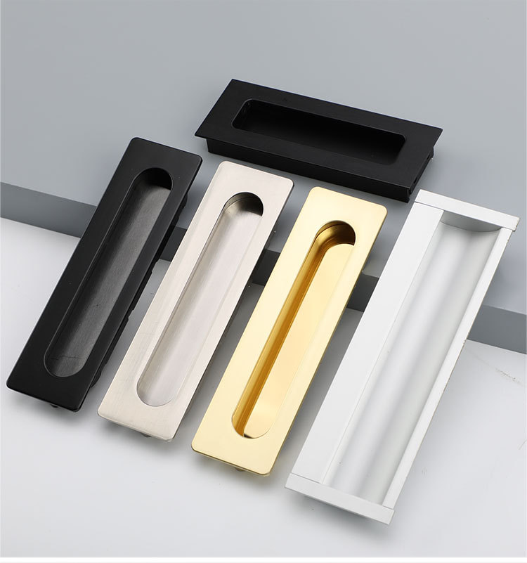 锌合金拉丝暗装拉手欧式简约抽屉隐藏式拉手挖槽衣柜内抽屉把手