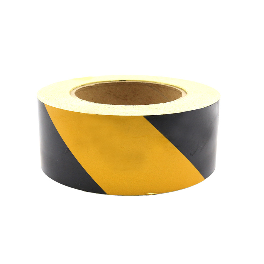 50mm黄黑反光纸安全反光膜警示胶带交通警戒地贴标识划线地板胶带