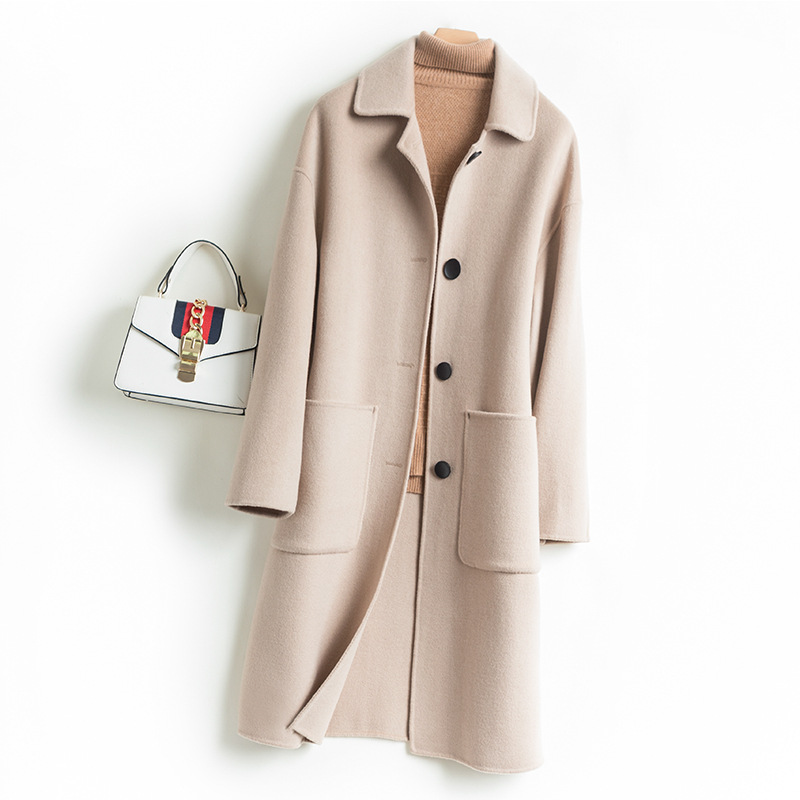 2020秋冬装新款双面羊绒大衣女中长款呢子风衣反季毛呢外套-阿里巴巴