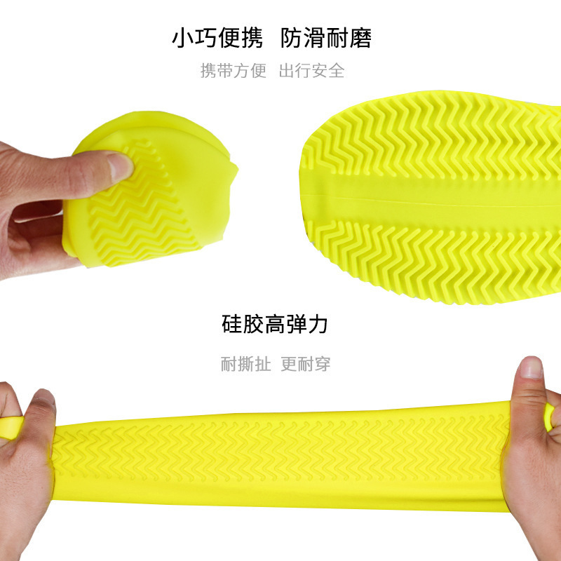 Factory Direct Supply Silicone Shoe Cover Waterproof and Rainproof Shoe Cover Wear-Resistant Silica Gel Rain Boots Male and Female Portable Rainwater Proof Shoe Cover