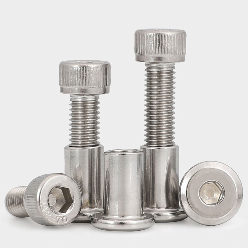 M6m8 304 Stainless Steel Cup Head Hexagon Plywood Screws Furniture Connection Docking Assembling Bolts Side Lock Screws