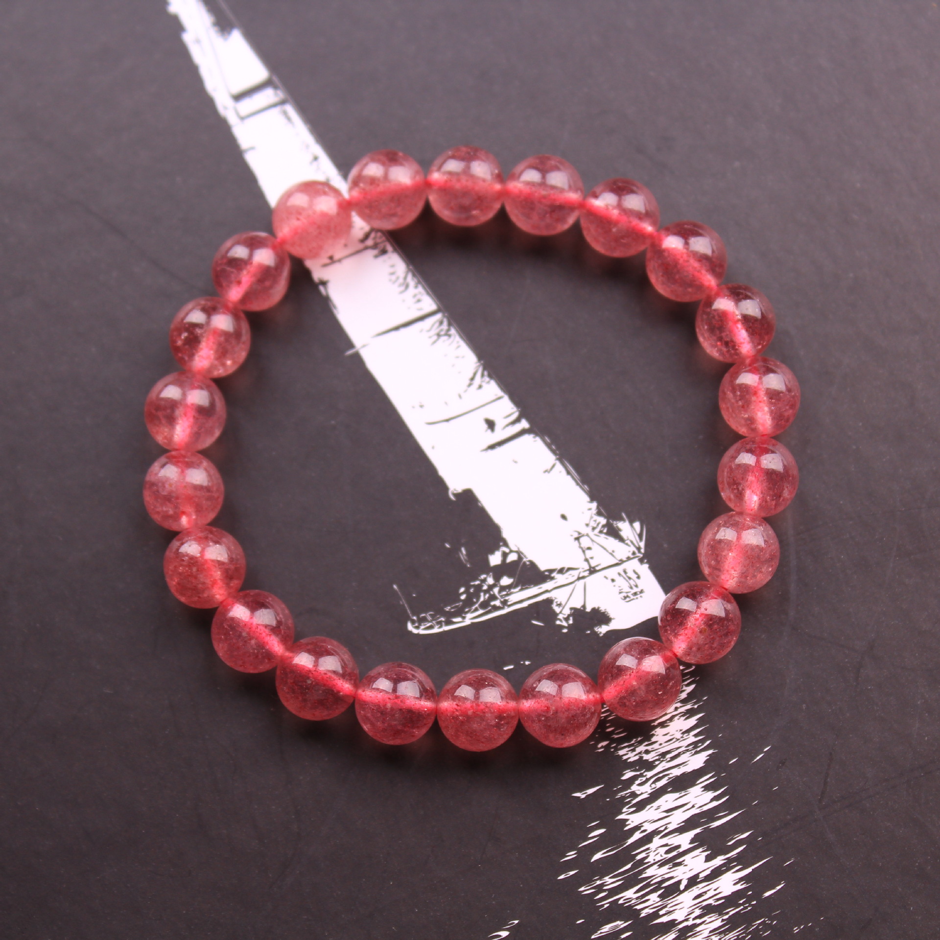 天然鸽血红草莓晶礼物diy手链欧美水晶手串网红个性学生饰品