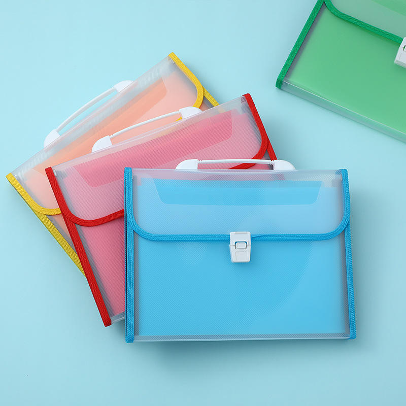 手提风琴包a4多层文件夹收纳包学生试卷袋分类整理包pp塑料风琴夹