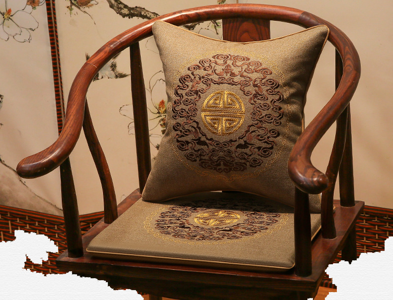新中式圈椅防滑椅垫实木红木沙发垫坐垫家具椅垫加厚海绵靠垫定做