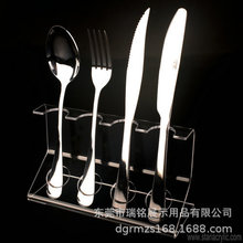 厂家批发透明有机玻璃餐具展示台亚克力刀叉筷子调羹陈列展示架