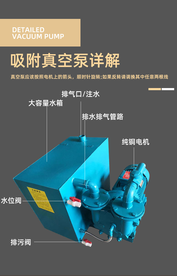 雕刻机真空泵 水环式真空泵5.5kw/7.5kw木工雕刻循环水真空吸附泵