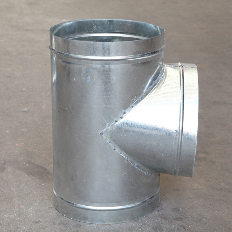 镀锌板白铁皮风管三通配件通风管道t型三通抽烟排风管道异径接头