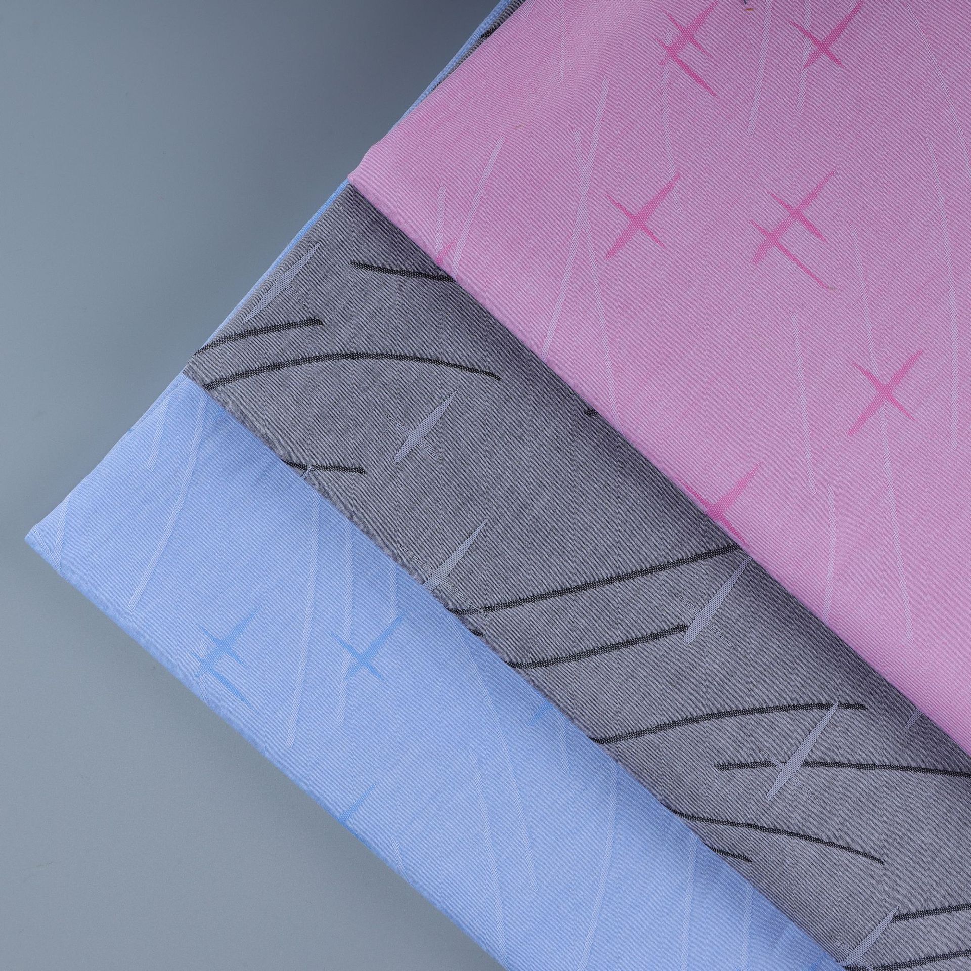 全棉色织大提花青年布十字星星休闲衬衫t恤舞台装时装面料现货